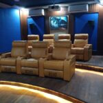 Recliner Theatre Interior Design, home cinema interior design, Movie Hall Interior Design