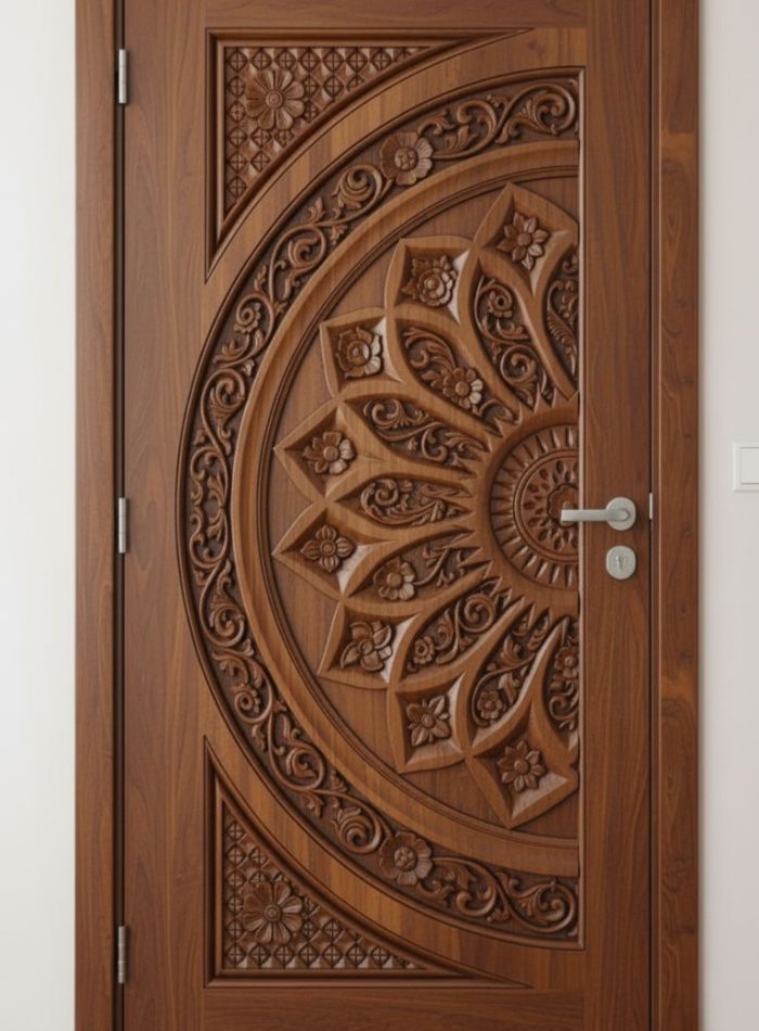Contemporary Door Design with Swing Single Bedroom Entrance Wooden Finish