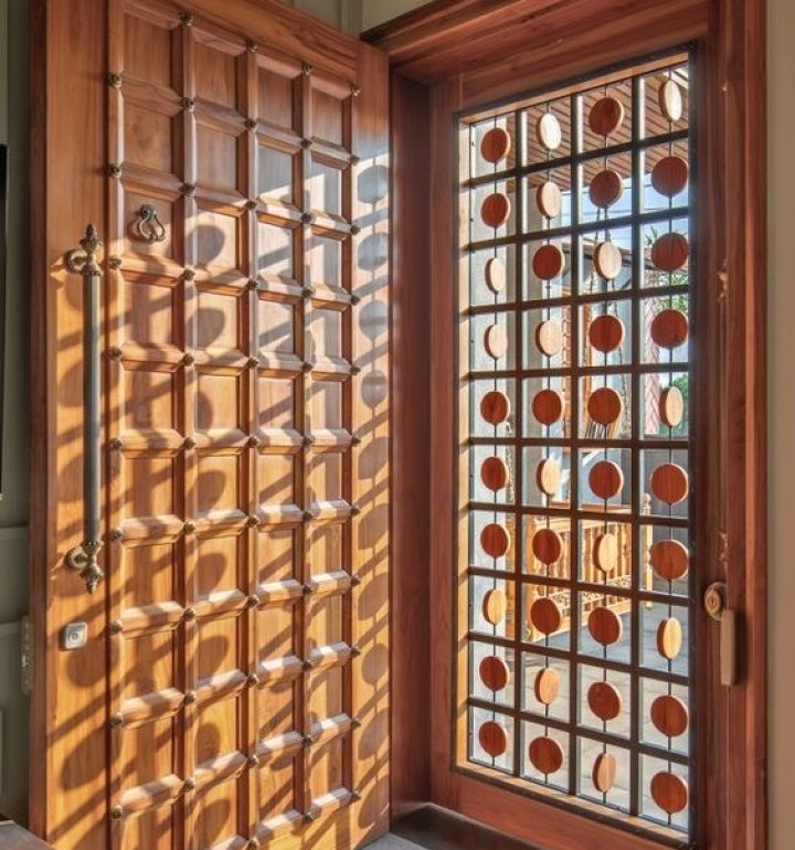 Contemporary Entrance Door Design with Matte Finish Single Swing Door