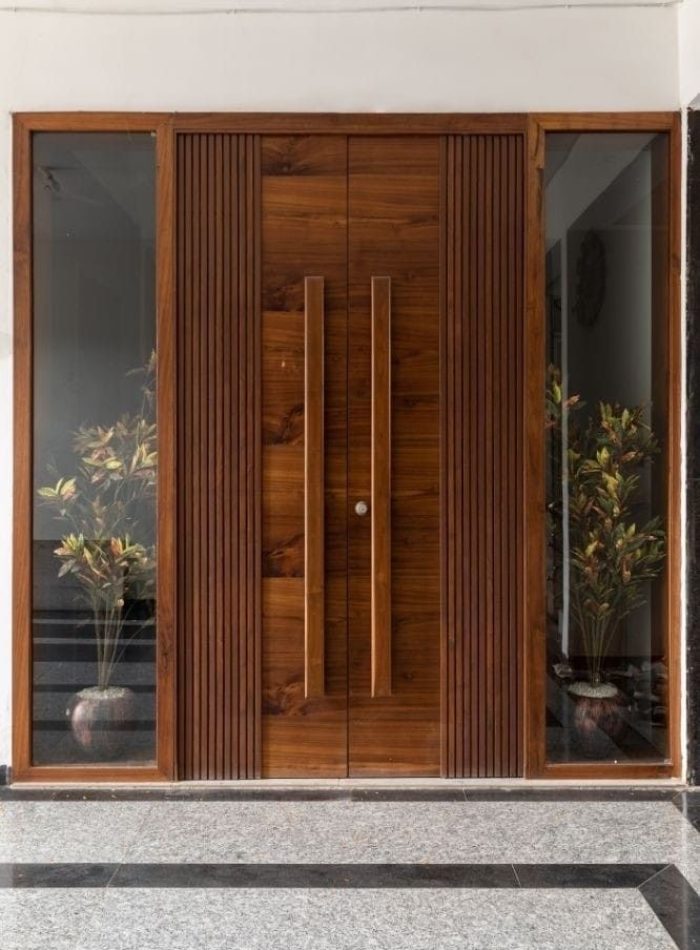 Double Swing Classic Door Design withTimeless Matte Entrance Door
