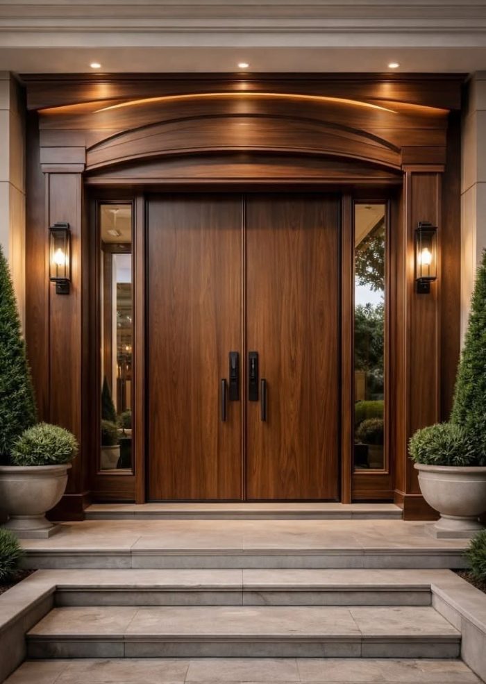 Contemporary Door Design with Swing Single Main Entrance