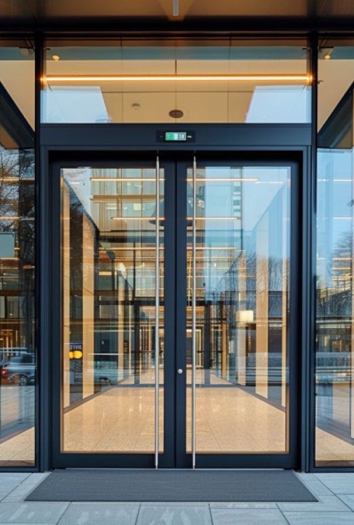 Metal Frame Glass Door Design for Commercial , Retail Stores, Glass Door